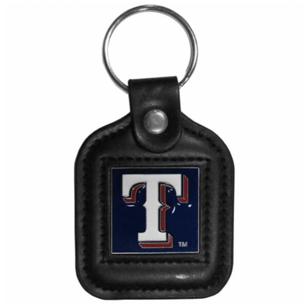Siskiyousports MLB Texas Rangers Square Leatherette Key Chain BLK106
